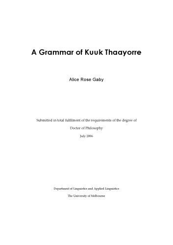 خرید و دانلود نسخه کامل کتاب A grammar of Kuuk Thaayorre_68b91bee82da5.jpeg خرید و دانلود نسخه کامل کتاب A grammar of Kuuk Thaayorre