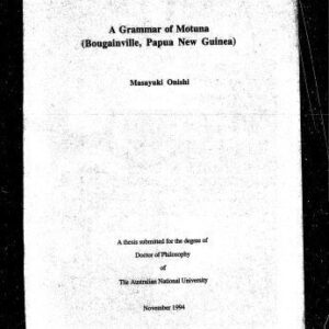 خرید و دانلود نسخه کامل کتاب A grammar of Motuna (Bougainville, Papua New Guinea)