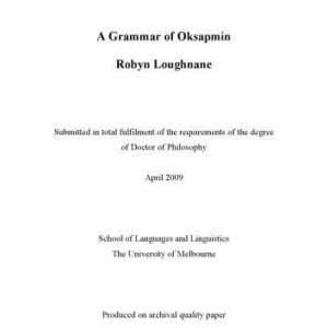 خرید و دانلود نسخه کامل کتاب A Grammar of Oksapmin [PhD thesis]