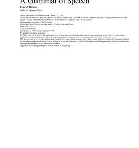 خرید و دانلود نسخه کامل کتاب A Grammar of Speech