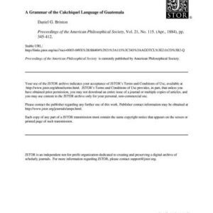 خرید و دانلود نسخه کامل کتاب A Grammar of the Cakchiquel Language of Guatemala