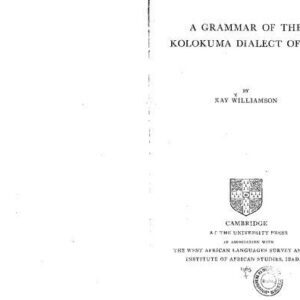 خرید و دانلود نسخه کامل کتاب A grammar of the Kolokuma dialect of Ịjọ