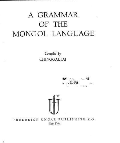خرید و دانلود نسخه کامل کتاب A Grammar of the Mongol Language_68b902c10e622.jpeg خرید و دانلود نسخه کامل کتاب A Grammar of the Mongol Language