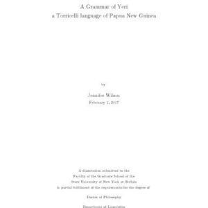 خرید و دانلود نسخه کامل کتاب A Grammar of Yeri, a Torricelli language of Papua New Guinea