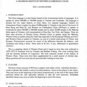 خرید و دانلود نسخه کامل کتاب A Grammar Sketch of Western (Cambodian) Cham
