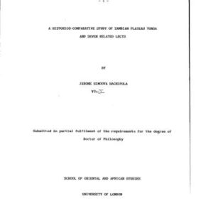 خرید و دانلود نسخه کامل کتاب A historico-comparative study of Zambian Plateau Tonga and seven related lects