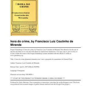 خرید و دانلود نسخه کامل کتاب A hora do crime phantasia dramatica em 1 acto a proposito do assassinato do General Prim