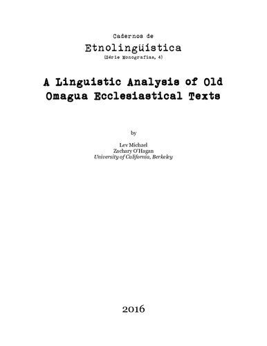 خرید و دانلود نسخه کامل کتاب A Linguistic Analysis of Old Omagua Ecclesiastical Texts_68c5013f21884.jpeg خرید و دانلود نسخه کامل کتاب A Linguistic Analysis of Old Omagua Ecclesiastical Texts