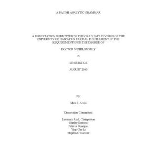 خرید و دانلود نسخه کامل کتاب A Pacoh analytic grammar