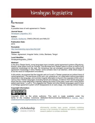 خرید و دانلود نسخه کامل کتاب A possible trace of verb agreement in Tibetan_68b7e5122e94d.jpeg خرید و دانلود نسخه کامل کتاب A possible trace of verb agreement in Tibetan