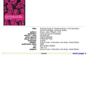 خرید و دانلود نسخه کامل کتاب A Practical Guide to Teaching Music in the Secondary School (Routledge Teaching Guides)