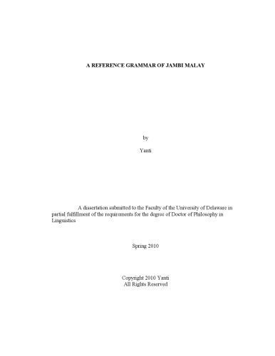 خرید و دانلود نسخه کامل کتاب A reference grammar of Jambi Malay_68b91cbeea83f.jpeg خرید و دانلود نسخه کامل کتاب A reference grammar of Jambi Malay