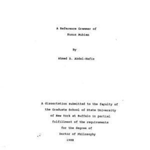 خرید و دانلود نسخه کامل کتاب A reference grammar of Kunuz Nubian