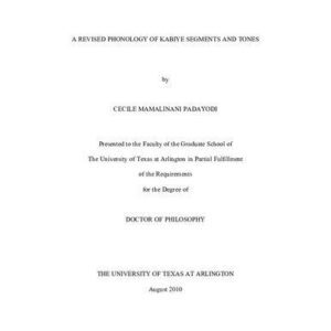 خرید و دانلود نسخه کامل کتاب A revised phonology of Kabiye segments and tones