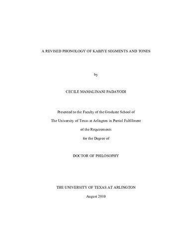 خرید و دانلود نسخه کامل کتاب A revised phonology of Kabiye segments and tones_68bdafc51e95e.jpeg خرید و دانلود نسخه کامل کتاب A revised phonology of Kabiye segments and tones