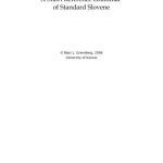 خرید و دانلود نسخه کامل کتاب A Short Reference Grammar of Standard Slovene