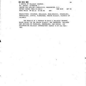 خرید و دانلود نسخه کامل کتاب A sketch of Malagasy grammar