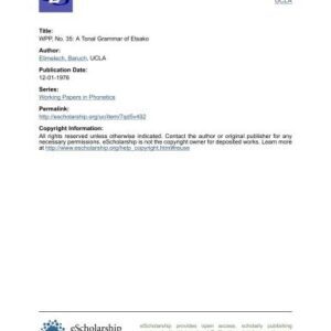 خرید و دانلود نسخه کامل کتاب A Tonal Grammar of Etsako