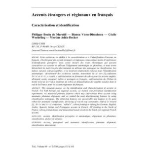 خرید و دانلود نسخه کامل کتاب Accents étrangers et régionaux en français