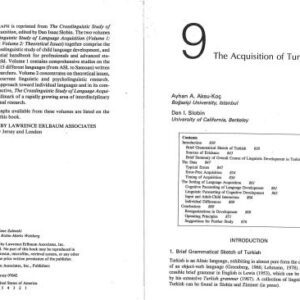 خرید و دانلود نسخه کامل کتاب Acquisition of Turkish