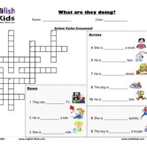 خرید و دانلود نسخه کامل کتاب Action verbs crossword