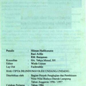 خرید و دانلود نسخه کامل کتاب Adat Istiadat Daerah Lampung