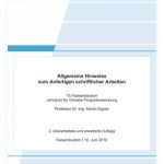 خرید و دانلود نسخه کامل کتاب Allgemeine Hinweise zum Anfertigen schriftlicher Arbeiten