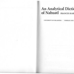 خرید و دانلود نسخه کامل کتاب An Analytical Dictionary of Nahuatl