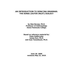 خرید و دانلود نسخه کامل کتاب An introduction to Dena’ina grammar: The Kenai dialect