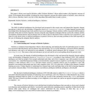 خرید و دانلود نسخه کامل کتاب An Introduction to Robotic Stylistics: A Future Trend