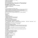 خرید و دانلود نسخه کامل کتاب An Introductory Course in Theoretical English Grammar