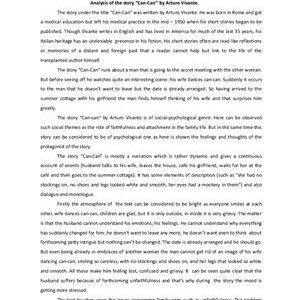 خرید و دانلود نسخه کامل کتاب Analysis of the story Can-Can by Arturo Vivante