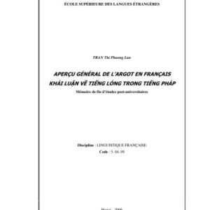 خرید و دانلود نسخه کامل کتاب Aperçu général de l’argot en français