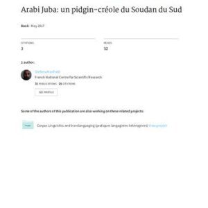 خرید و دانلود نسخه کامل کتاب Arabi Juba: un pidgin-créole du Soudan du Sud