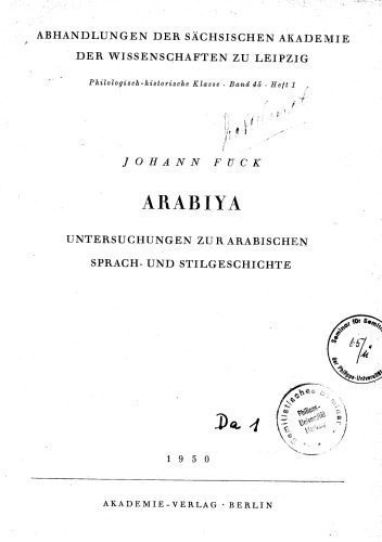 خرید و دانلود نسخه کامل کتاب Arabiya, Untersuchungen zur arabischen Sprach- und Stilgeschichte_68b9f0a0e4963.jpeg خرید و دانلود نسخه کامل کتاب Arabiya, Untersuchungen zur arabischen Sprach- und Stilgeschichte