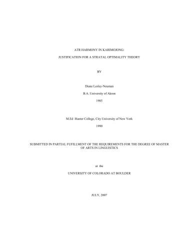 خرید و دانلود نسخه کامل کتاب ATR Harmony in Karimojong: Justification for a Stratal Optimality Theory_68b92bef4f997.jpeg خرید و دانلود نسخه کامل کتاب ATR Harmony in Karimojong: Justification for a Stratal Optimality Theory