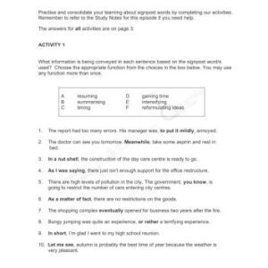 خرید و دانلود نسخه کامل کتاب Australia Network. Study English IELTS Preparation. (Episode 15. Listening for Signpost Words)