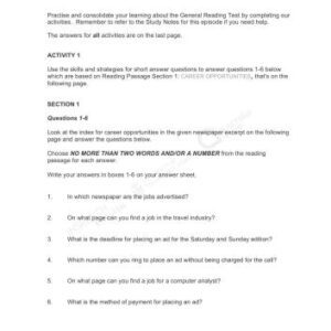 خرید و دانلود نسخه کامل کتاب Australia Network. Study English IELTS Preparation. (Episode 14. General Training Reading)