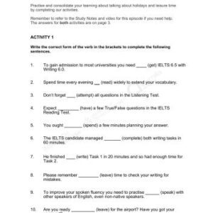 خرید و دانلود نسخه کامل کتاب Australia Network. Study English IELTS Preparation. (Episode 22.Talking about Holidays and Leisure Time)