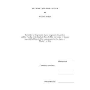 خرید و دانلود نسخه کامل کتاب AUXILIARY VERBS IN UYGHUR