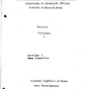 خرید و دانلود نسخه کامل کتاب Awajun Chicham 1. Cartilla 1 Para Transición