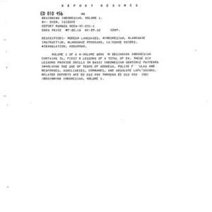 خرید و دانلود نسخه کامل کتاب Beginning Indonesian. Volume 1-4