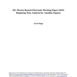 خرید و دانلود نسخه کامل کتاب Beginning Tone Analysis for Amatlán Zapotec