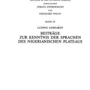 خرید و دانلود نسخه کامل کتاب Beiträge zur Kenntnis der Sprachen des Nigerianischen Plateaus