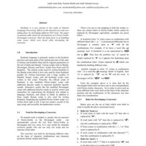 خرید و دانلود نسخه کامل کتاب Building a Cross Script Kashmiri Converter: Issues and Solutions