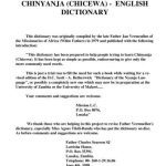خرید و دانلود نسخه کامل کتاب Chinyanja (Chicewa)-English Dictionary