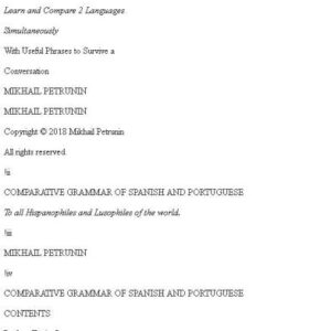 خرید و دانلود نسخه کامل کتاب Comparative Grammar of Spanish and Portuguese: Learn & Compare 2 Languages Simultaneously (With Useful Phrases to Survive a Conversation)
