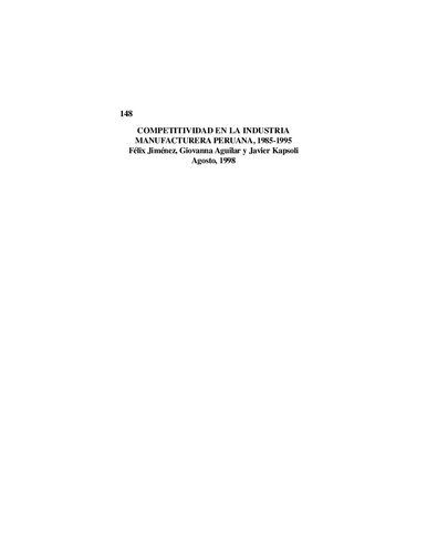 خرید و دانلود نسخه کامل کتاب Competitividad en la industria manufacturera peruana, 1985-1995_68c80da745479.jpeg خرید و دانلود نسخه کامل کتاب Competitividad en la industria manufacturera peruana, 1985-1995