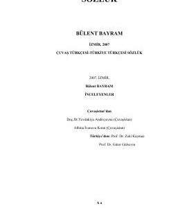 خرید و دانلود نسخه کامل کتاب Çuvaş Türkçesi-Türkiye Türkçesi sözlük