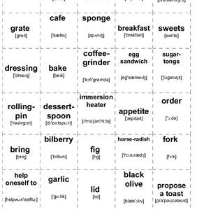 خرید و دانلود نسخه کامل کتاب Карточки для заучивания английских слов по теме: Food (с транскрипцией)